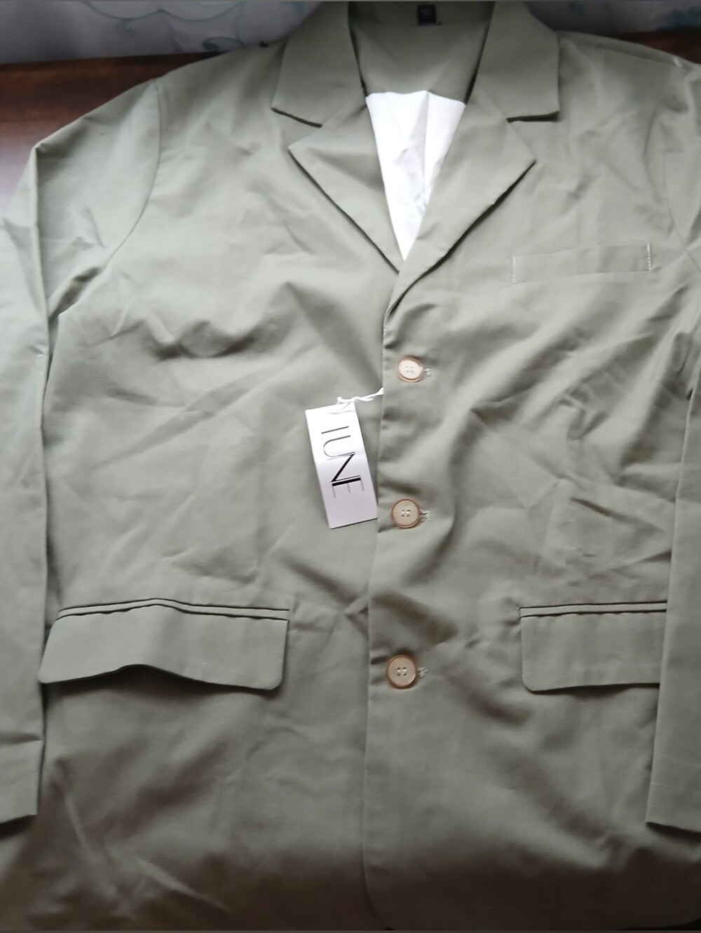 Men's Light Olive Single-Breasted Blazer Jacket